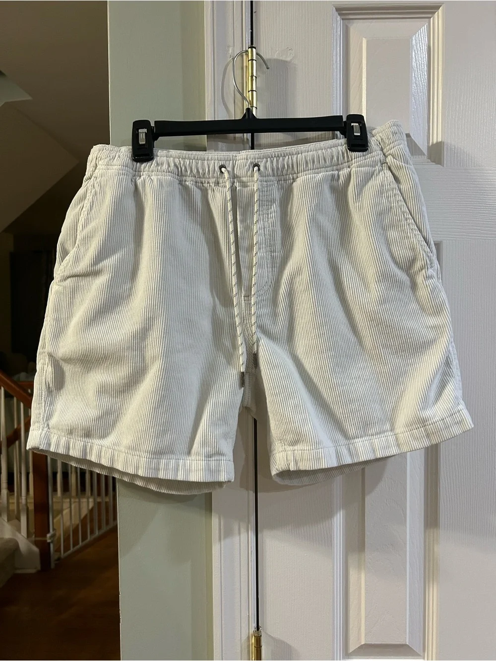 Faherty Cream Corduroy Drawstring Shorts